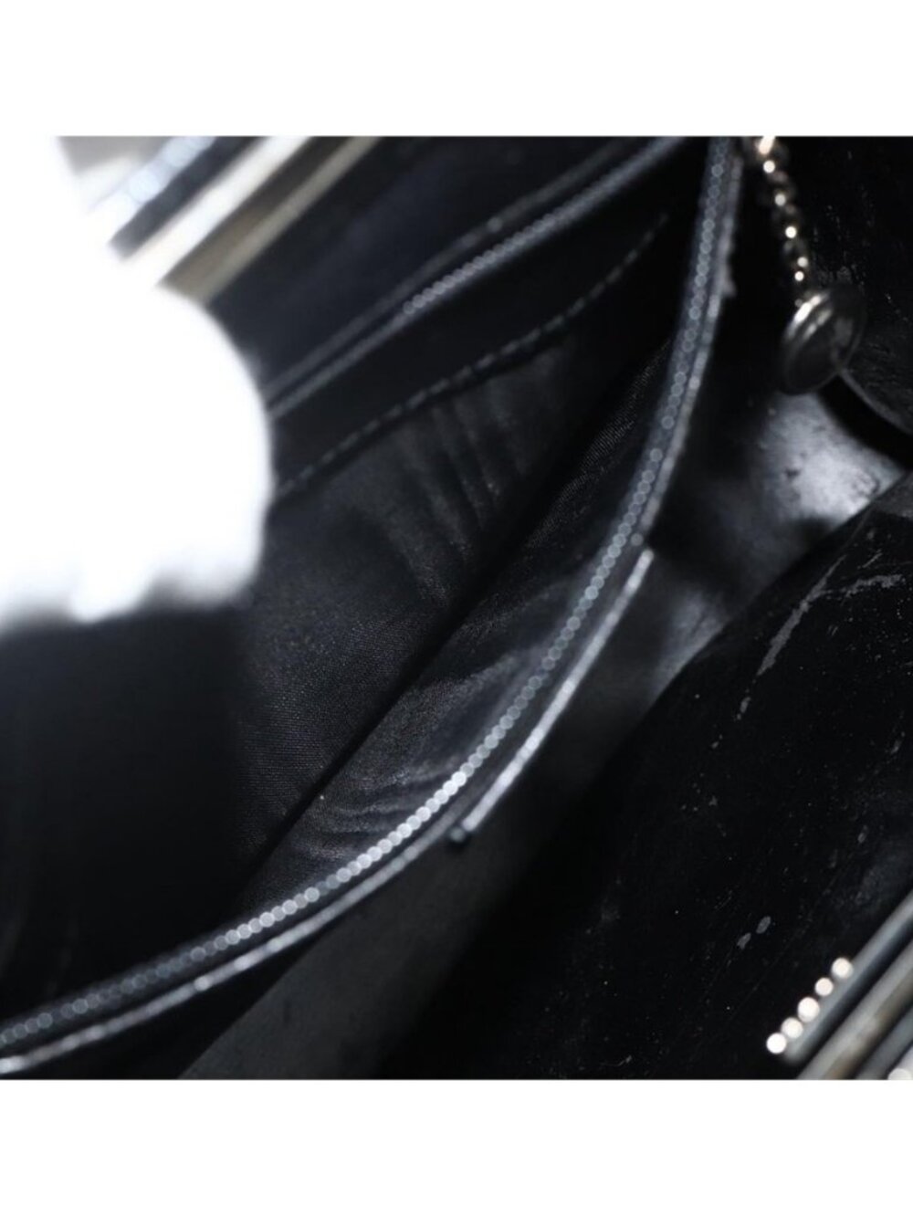 Authentic GUCCI Shoulder Bag Leather Black Silver 001 3043 - Picture 8 of 16